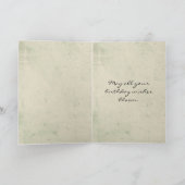 ヴィンテージモーニンググローリーボタニカル誕生日カード カード (内部)