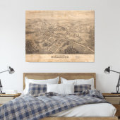 ヴィンテージモーリストウンNJの絵図(1876) キャンバスプリント (インサイチュ (寝室))