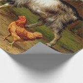 ヴィンテージヤギとニワトリの家畜 ラッピングペーパー (角)