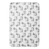 ヴィンテージヤギとリーフアンティークアートカスタムBGカラー バスマット (正面縦)