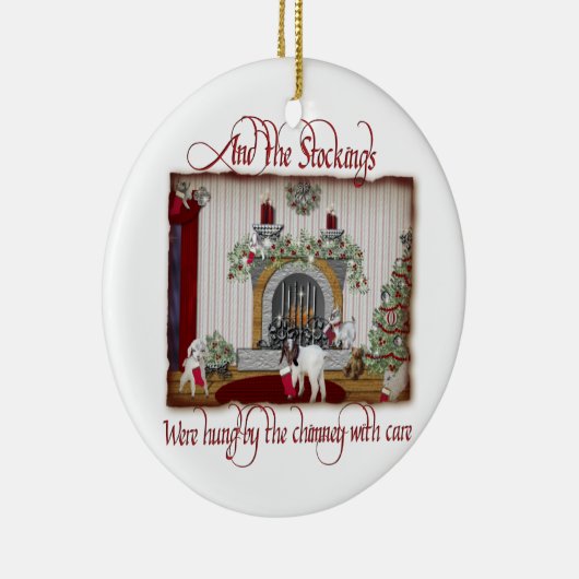 ヴィンテージヤギのクリスマスオーナメント セラミックオーナメント (右)