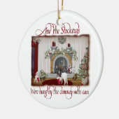 ヴィンテージヤギのクリスマスオーナメント セラミックオーナメント (左)