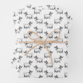 ヴィンテージヤギのリーフカスタムアート背景色 ラッピングペーパーシート (インサイチュ)