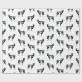 ヴィンテージヤギプリントパタカスタムーン背景色 ラッピングペーパー (フラット)