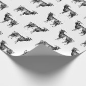 ヴィンテージヤギプリントパタカスタムーン背景色 ラッピングペーパー (角)