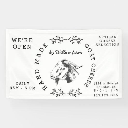 ヴィンテージヤギ乳製品ファーム新鮮なバナー 横断幕 (横)