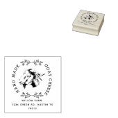 ヴィンテージヤギ乳製品差出人住所スタンプ ラバースタンプ (押印)