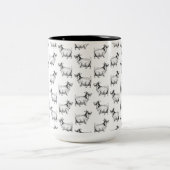 ヴィンテージヤギ(リーフアンティークアートカスタムBGカラー) ツートーンマグカップ (中央)