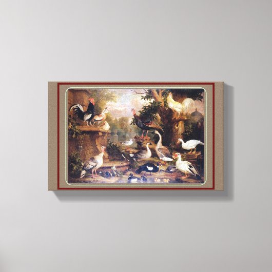 ヴィンテージヤコブ・ボグダニの鳥が咲く風景|過去記事 キャンバスプリント (正面)