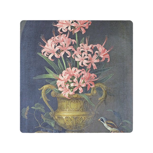 ヴィンテージヤコブ・ボグダニ花の花瓶 メタルプリント (正面)