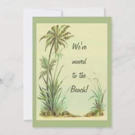 ヴィンテージヤシの木の引っ越しましたをビーチ カード