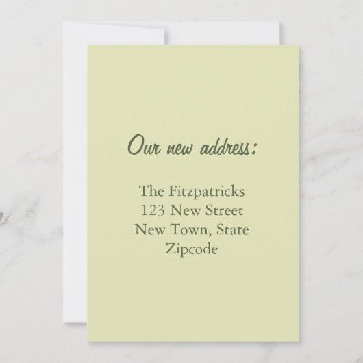 ヴィンテージヤシの木の引っ越しましたをビーチ カード (裏面)