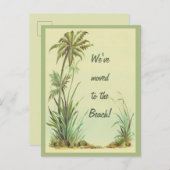 ヴィンテージヤシの木の引っ越しましたをビーチ ポストカード (正面/裏面)