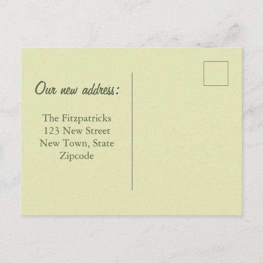 ヴィンテージヤシの木の引っ越しましたをビーチ ポストカード (裏面)