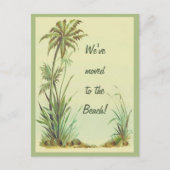 ヴィンテージヤシの木の引っ越しましたをビーチ ポストカード (正面)