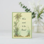 ヴィンテージヤシの木の引っ越しましたをビーチ ポストカード (スタンド正面)