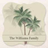 [ヴィンテージヤシの木ブラケットのファミリ名] ペーパーコースター (正面)