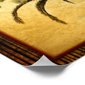 ヴィンテージヤシの木 – 熱帯カスタマイズテンプレート ポスター (角)