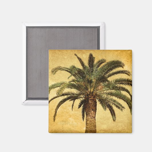 ヴィンテージヤシの木 – 熱帯カスタマイズテンプレート マグネット (正面/裏面)