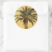 ヴィンテージヤシの木 – 熱帯カスタマイズテンプレート ラウンドシール (バッグ)