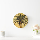 ヴィンテージヤシの木 – 熱帯カスタマイズテンプレート ラウンド壁時計 (ホーム)