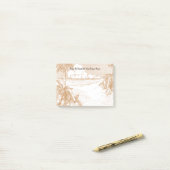 ヴィンテージヤシ木ビーチエッチングカスタムポスト ポストイット (デスク上)