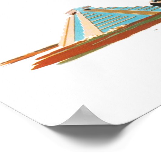 ヴィンテージユカタンメキシコ旅行 ポスター (角)