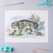 ヴィンテージユキヒョウイラストレーションデクページ 薄葉紙 (クラフト)