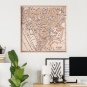 ヴィンテージユトレヒトオランダの地図(1897) ポスター (ホームオフィス)