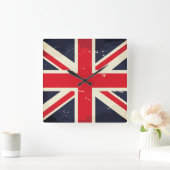 ヴィンテージユニオンジャックウォールクロック スクエア壁時計 (ホーム)