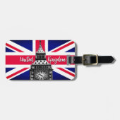ヴィンテージユニオンジャック国旗のラベル、ビッグベン、イギリス ラゲッジタグ (正面横)
