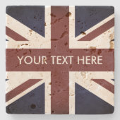 ヴィンテージユニオンジャック国旗トカスタムラバースティン ストーンコースター (正面)