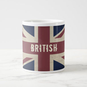 ヴィンテージユニオンジャックBRITISHジャンボティーマグ ジャンボコーヒーマグカップ