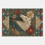 ヴィンテージユニコーン中世ボホアールヌーボー ラッピングペーパーシート (正面3)