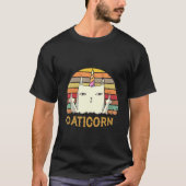 ヴィンテージユニコーン子猫レインボーキャットキットコーンユニコール Tシャツ (正面)