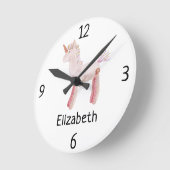 ヴィンテージユニコーン揺動馬玩具8イン子供部屋 ラウンド壁時計 (傾斜)