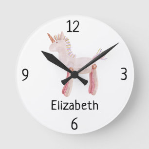 ヴィンテージユニコーン揺動馬玩具8イン子供部屋 ラウンド壁時計