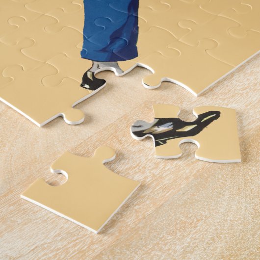 ヴィンテージユニフォーム、スーツケース、ゴルフクラブ ジグソーパズル (側面)