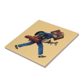 ヴィンテージユニフォーム、スーツケース、ゴルフクラブ タイル (側面)