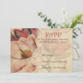 ヴィンテージユニークエレガントフローラRSVPカード 招待状 (スタンド正面)