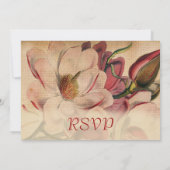 ヴィンテージユニークエレガントフローラRSVPカード 招待状 (裏面)