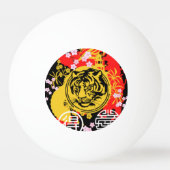 ヴィンテージユニークカラフルタイガアカエイ 卓球ボール (正面)