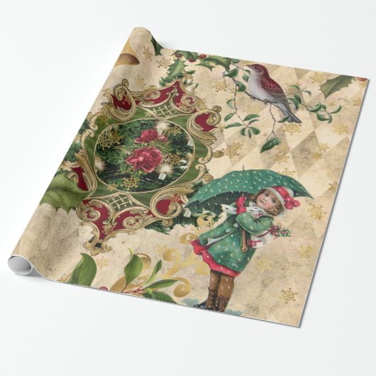 ヴィンテージユニークギフト包装紙 ラッピングペーパー (アンロールド)