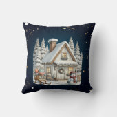 ヴィンテージユニーククリスマスの風景 クッション (裏面)