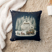 ヴィンテージユニーククリスマスの風景 クッション (ブランケット)