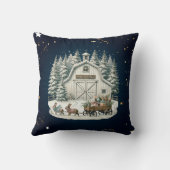 ヴィンテージユニーククリスマスの風景 クッション (裏面)