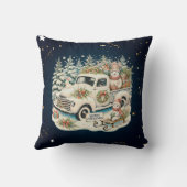 ヴィンテージユニーククリスマスの風景 クッション (裏面)