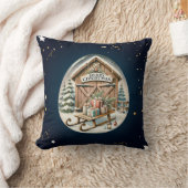 ヴィンテージユニーククリスマスの風景 クッション (ブランケット)
