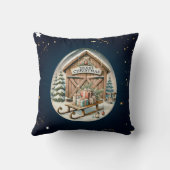 ヴィンテージユニーククリスマスの風景 クッション (裏面)