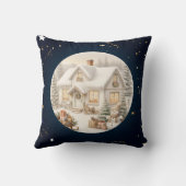 ヴィンテージユニーククリスマスの風景 クッション (裏面)